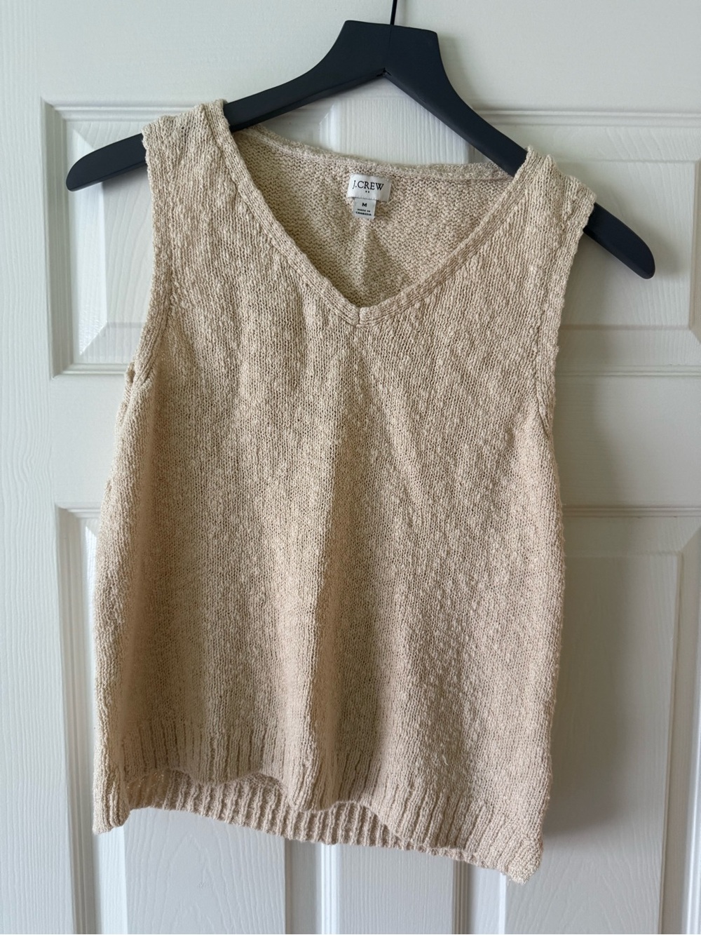 J. Crew Beige V-Neck Knit Tank